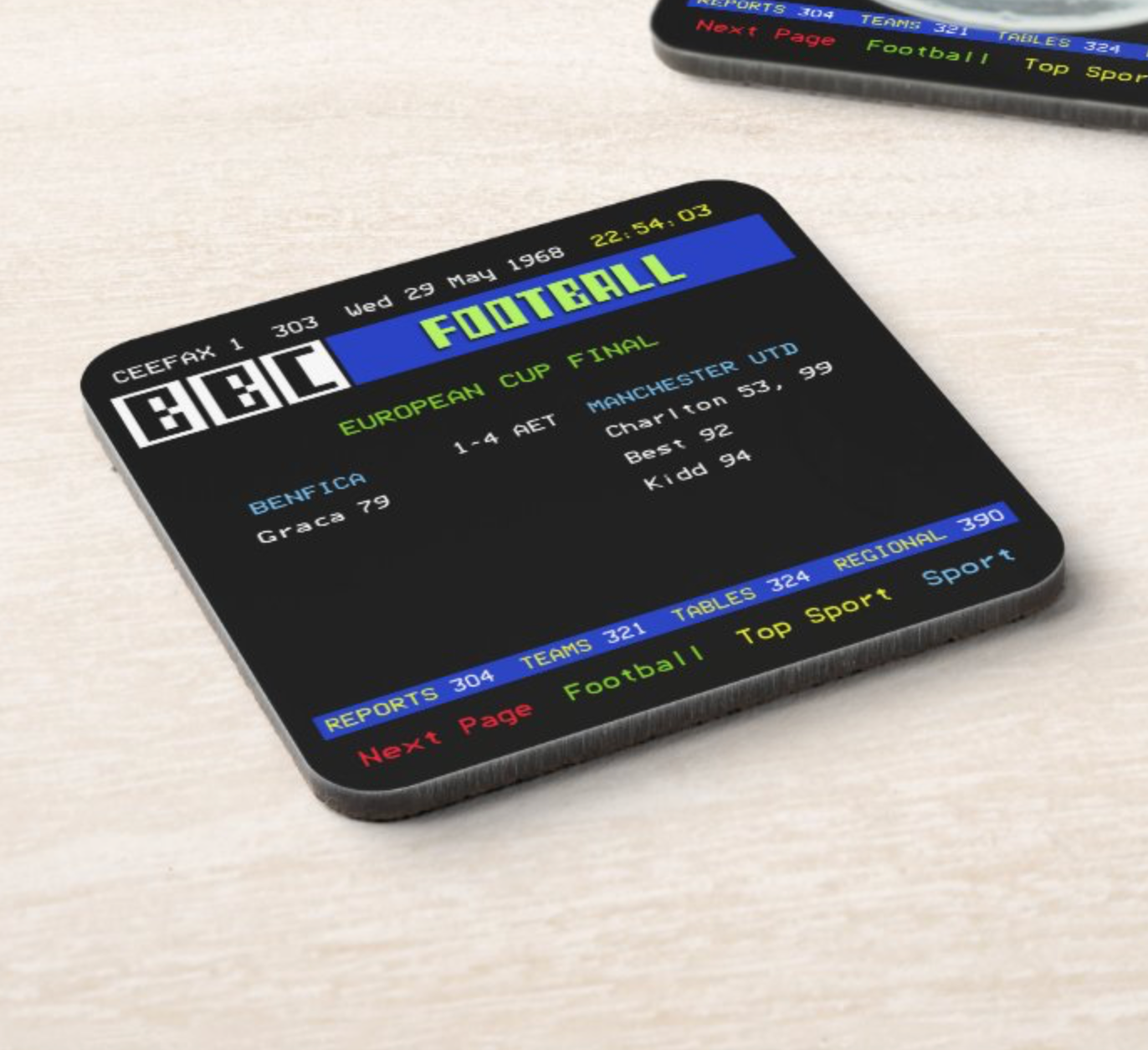 TELETEXT Champions League Final Coasters