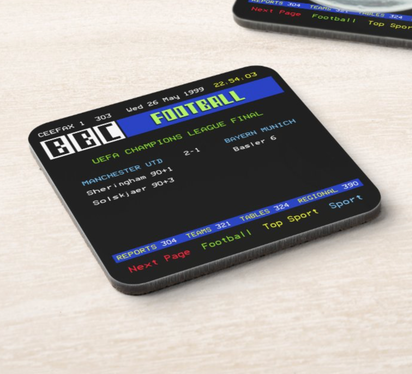 TELETEXT Champions League Final Coasters
