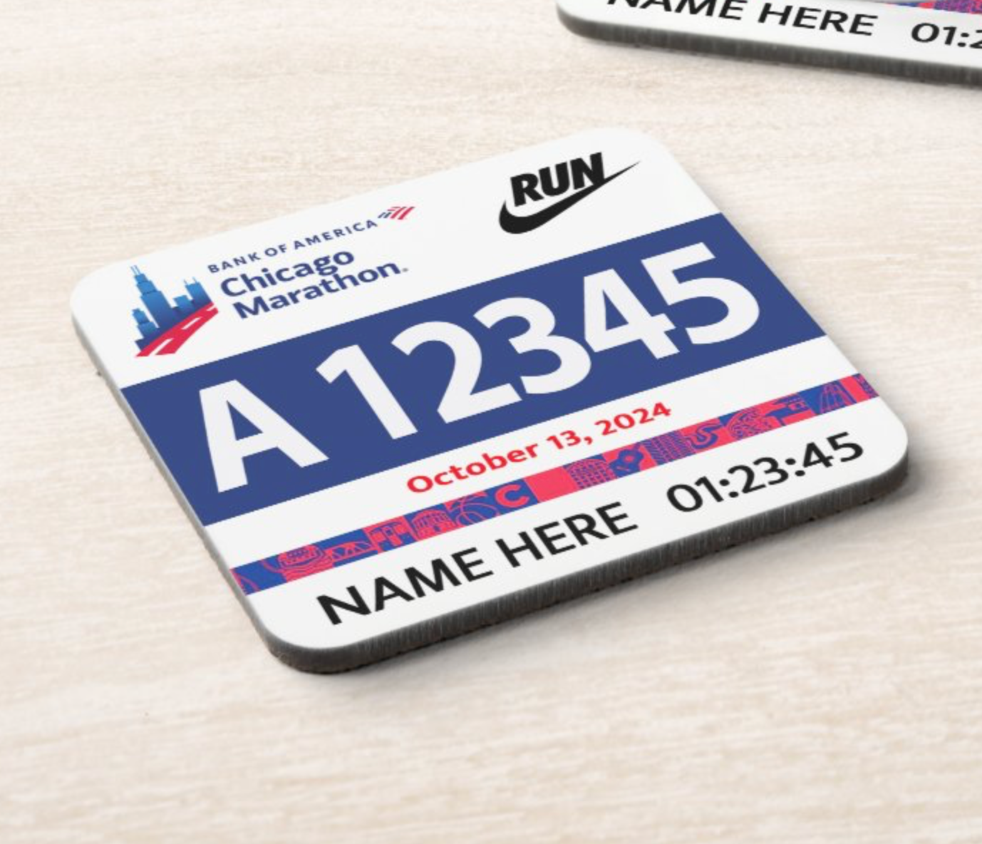 2024 Chicago Marathon Coaster PERSONALISED
