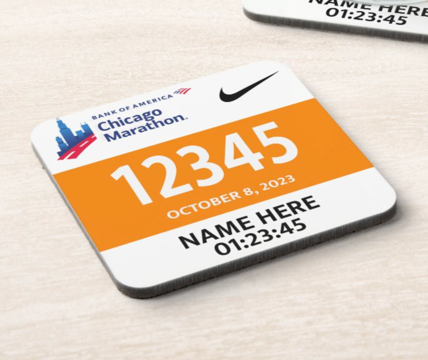 2023 Chicago Marathon Coaster PERSONALISED