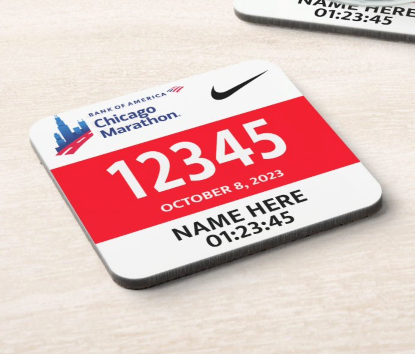2023 Chicago Marathon Coaster PERSONALISED
