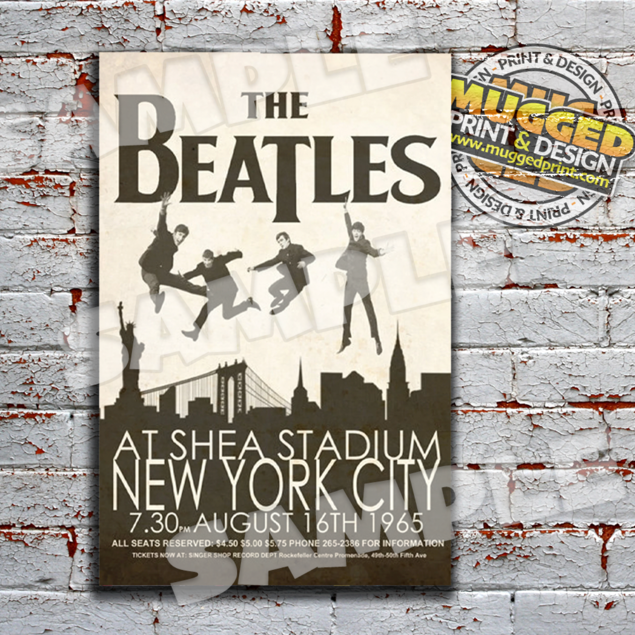 The Beatles at Shea Stadium, New York Replica Gig Sign