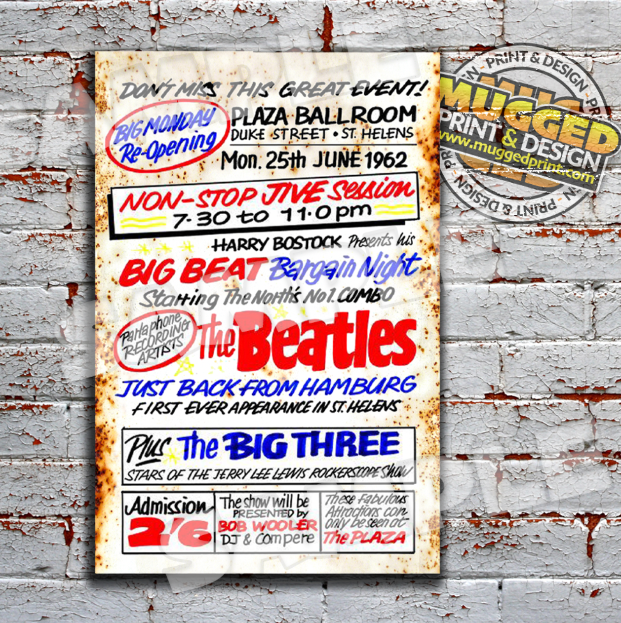 The Beatles at The Plaza, St.Helens Vintage Street Sign