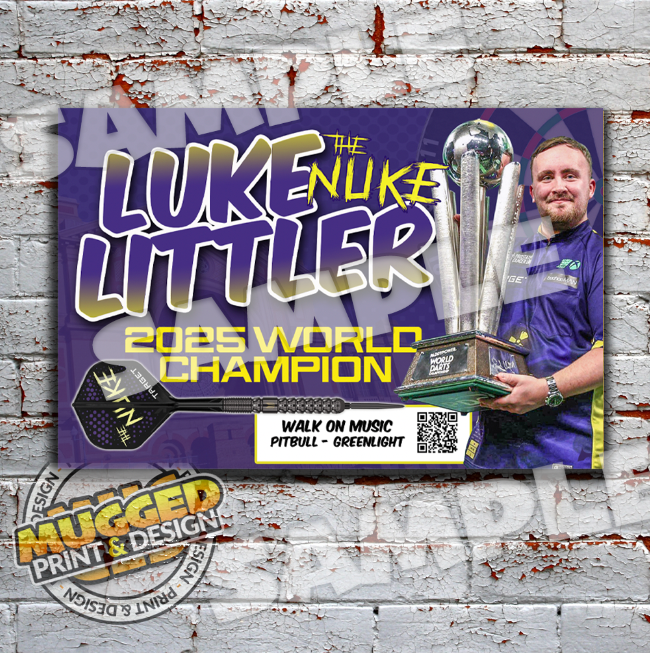 Aluminium Luke Littler Darts Sign