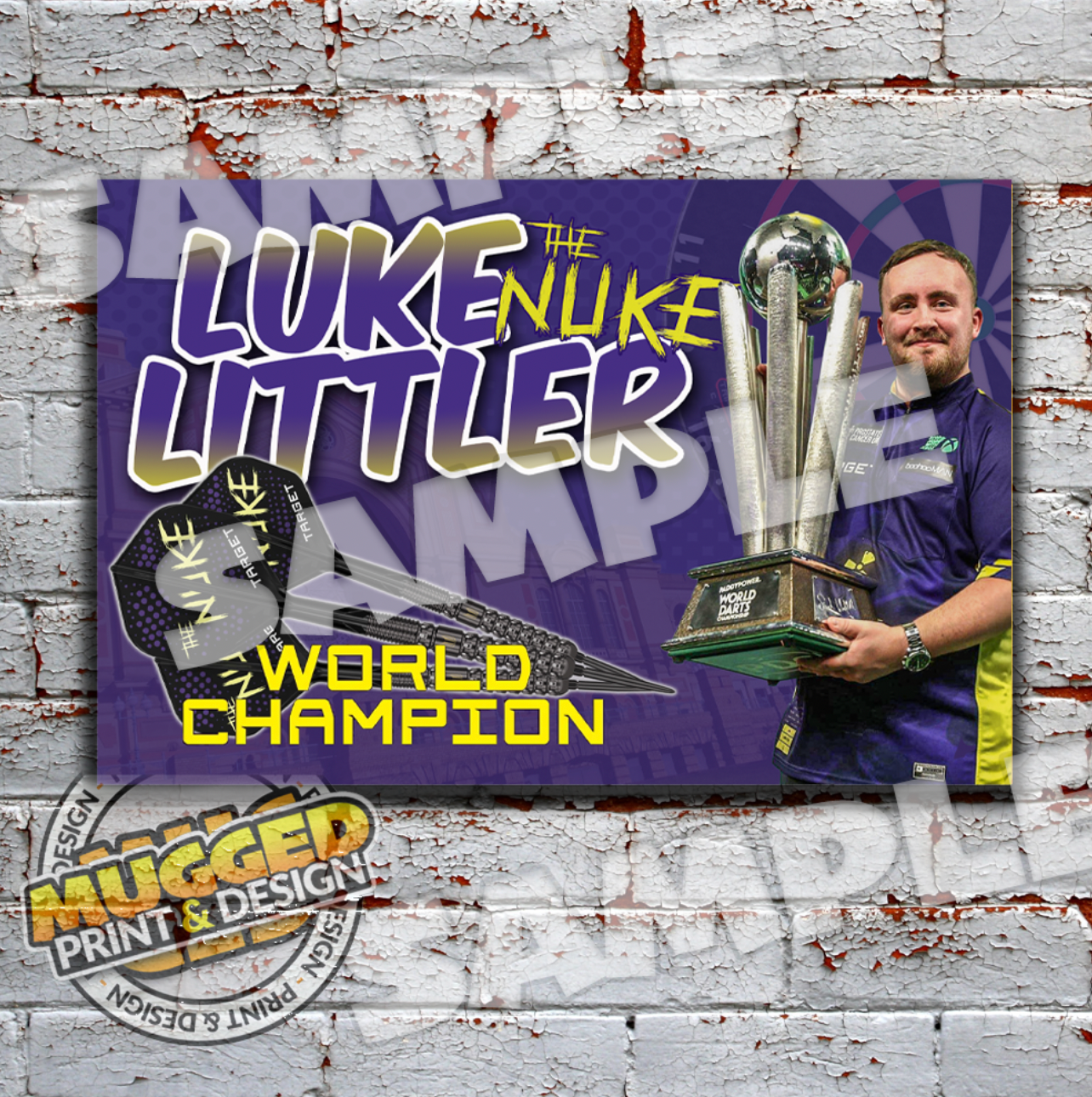Aluminium Luke Littler Darts Sign