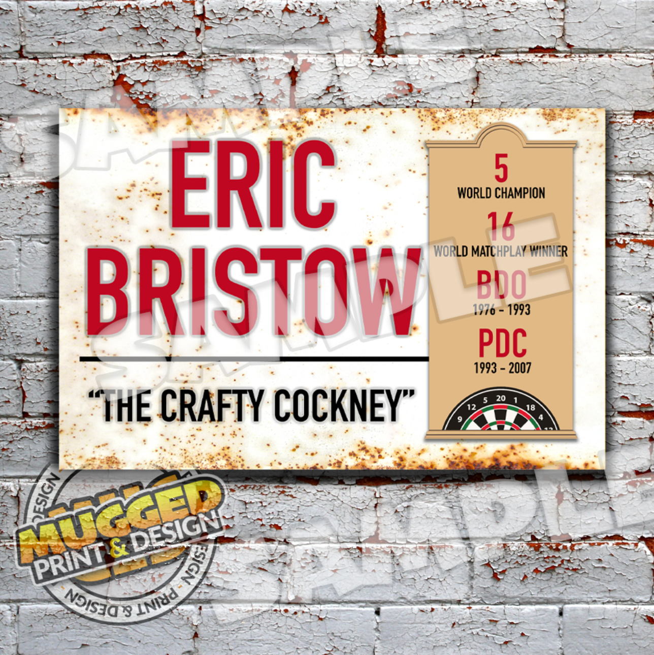 Eric Bristow - Darts Vintage Street Sign