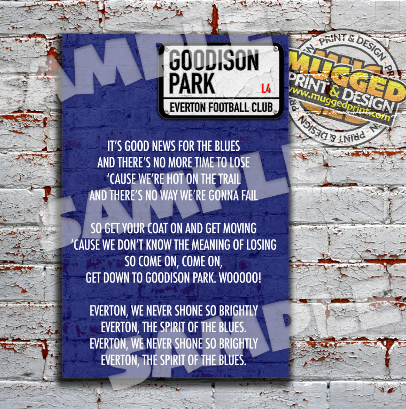 Aluminium Everton FC - Spirit of the Blues Sign