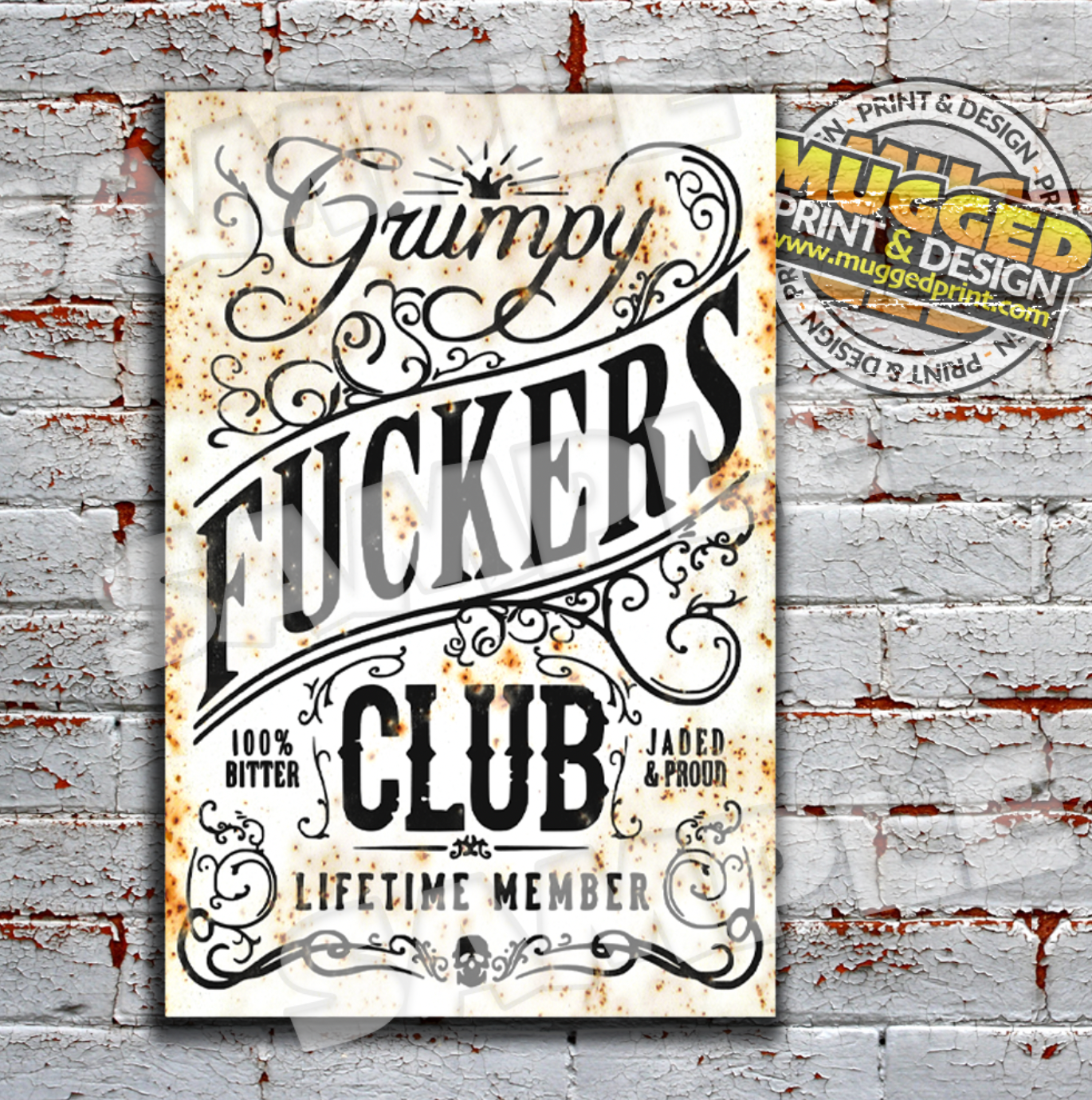 Grumpy F***ers Club Vintage Street Sign