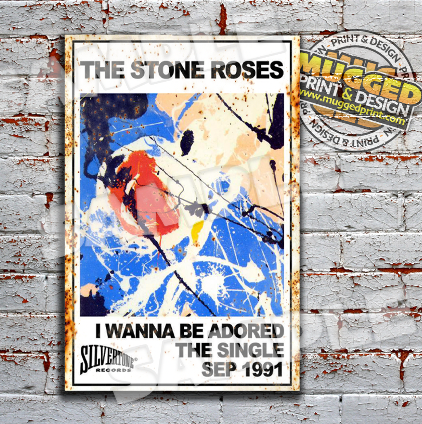 The Stone Roses Wanna Be Adored vintage Aluminium Sign