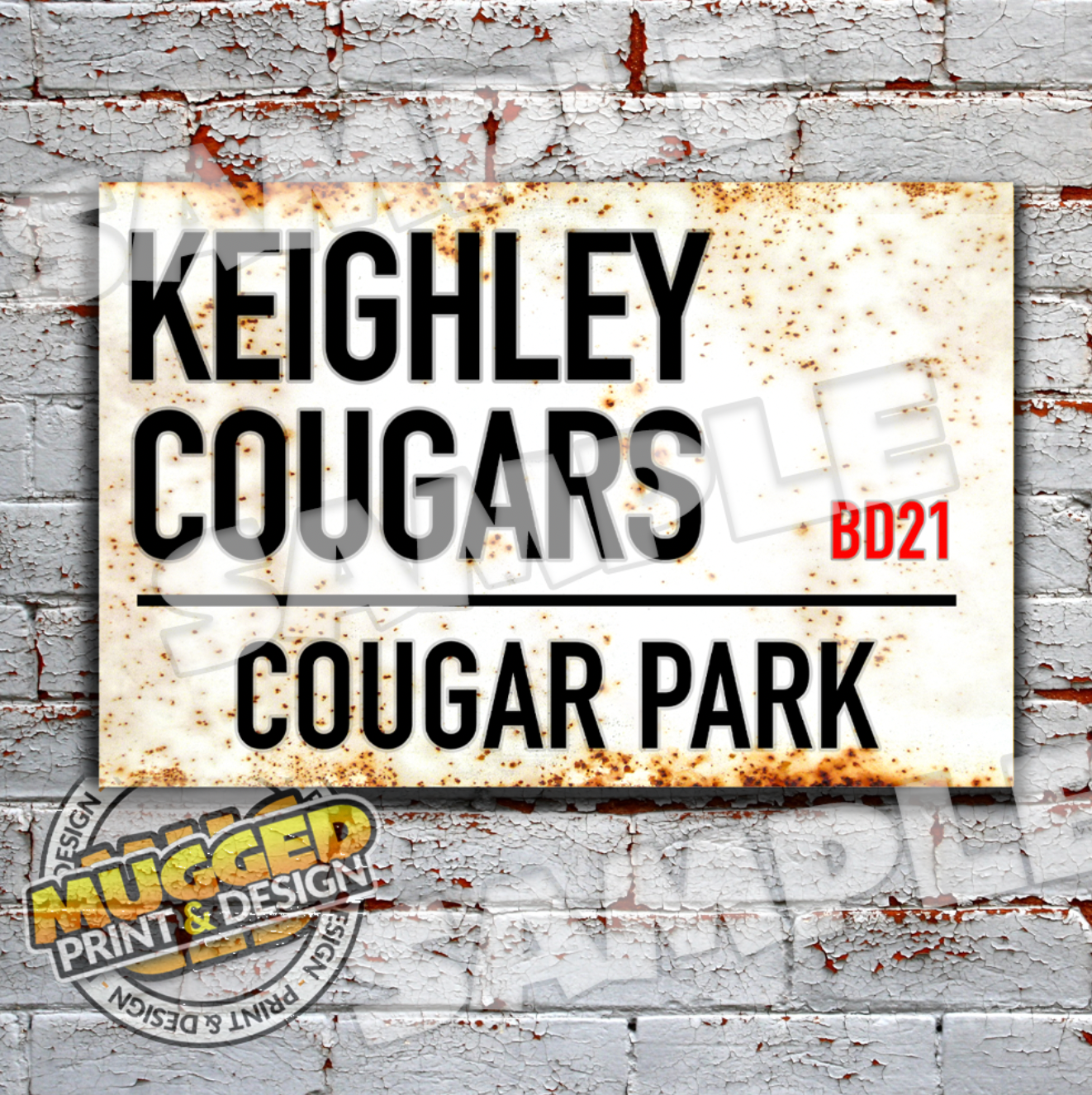 Keighley Cougars RL Vintage Street Sign