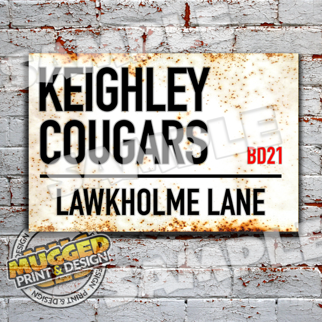 Keighley Cougars RL Vintage Street Sign
