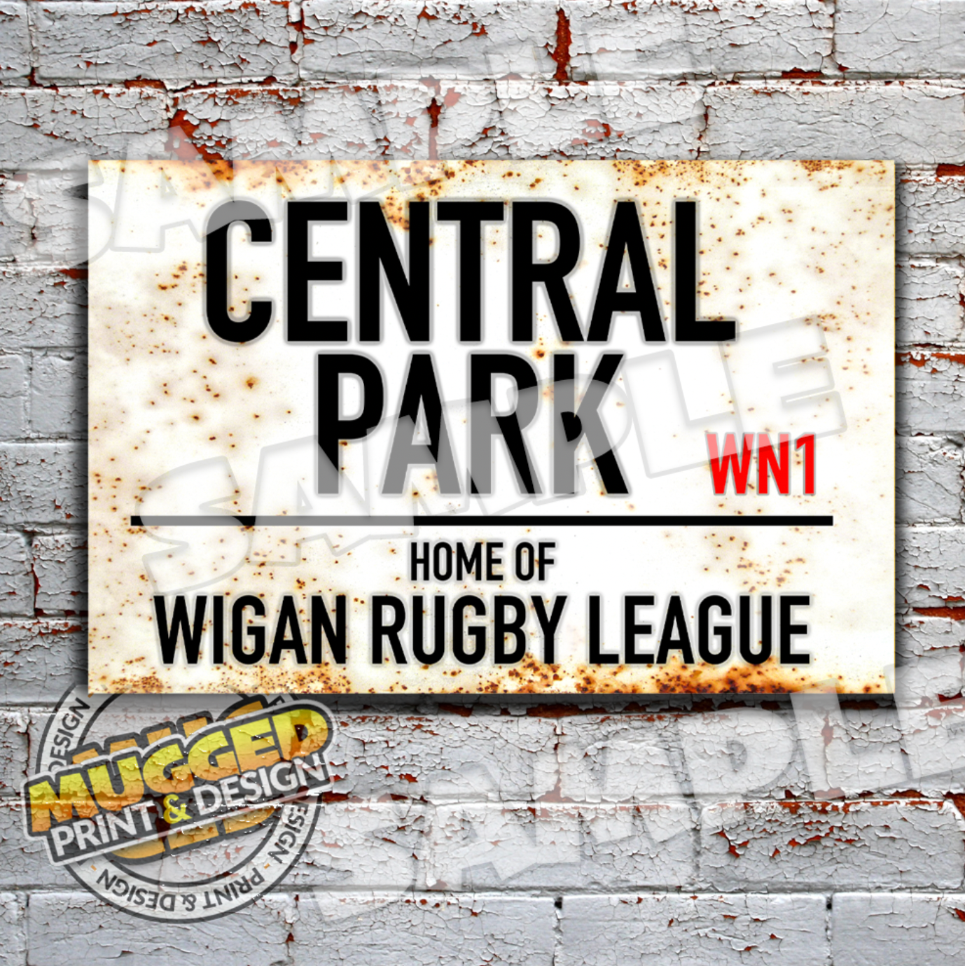 Central Park (Wigan RL) Vintage Street Sign