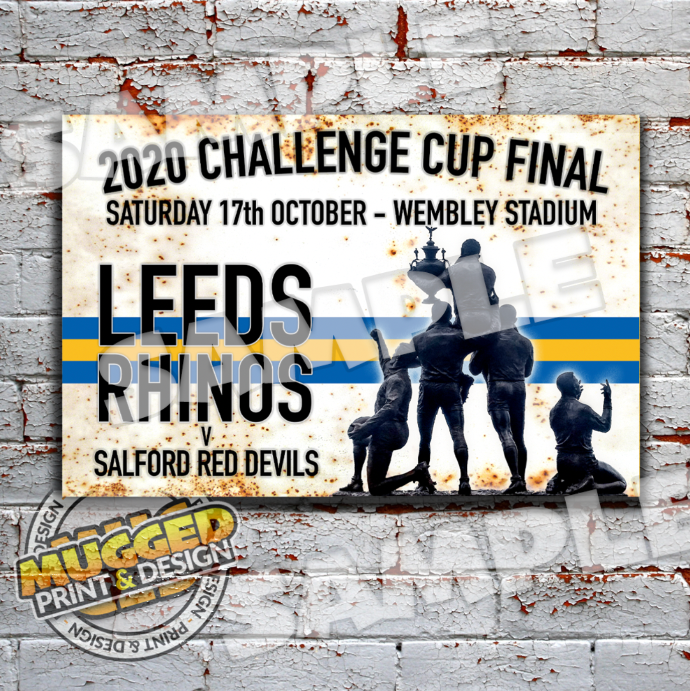 2020 RL Challenge Cup Final, Leeds Rhinos Vintage Sign