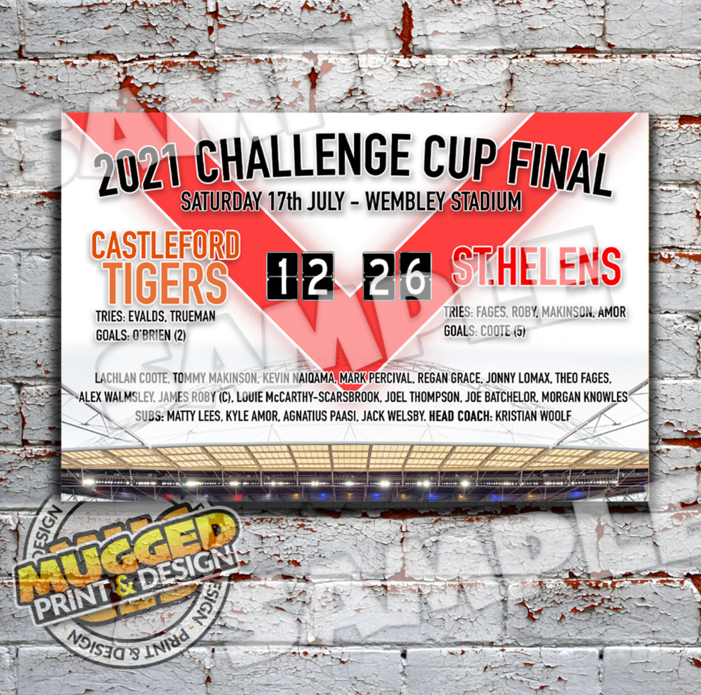 2021 Challenge Cup Final, St.Helens Sign