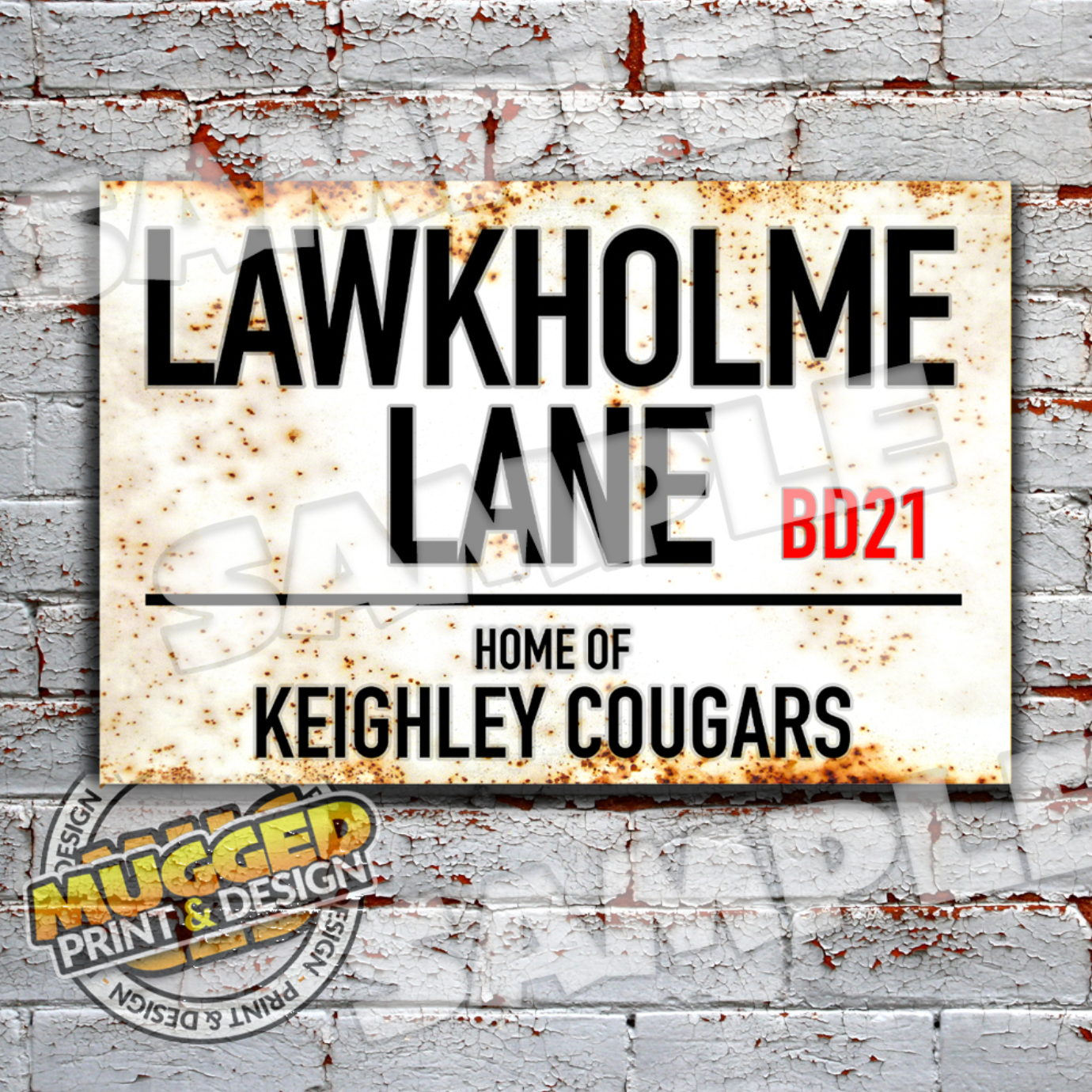 Keighley Cougars RL Vintage Street Sign
