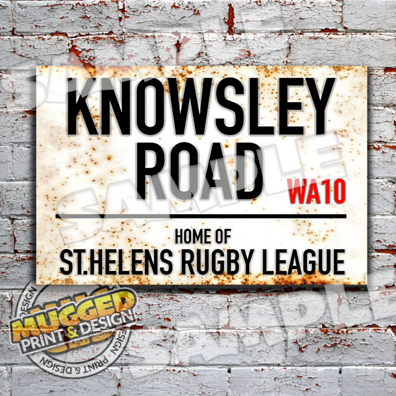 Knowsley Road (St.Helens RL) Vintage Street Sign