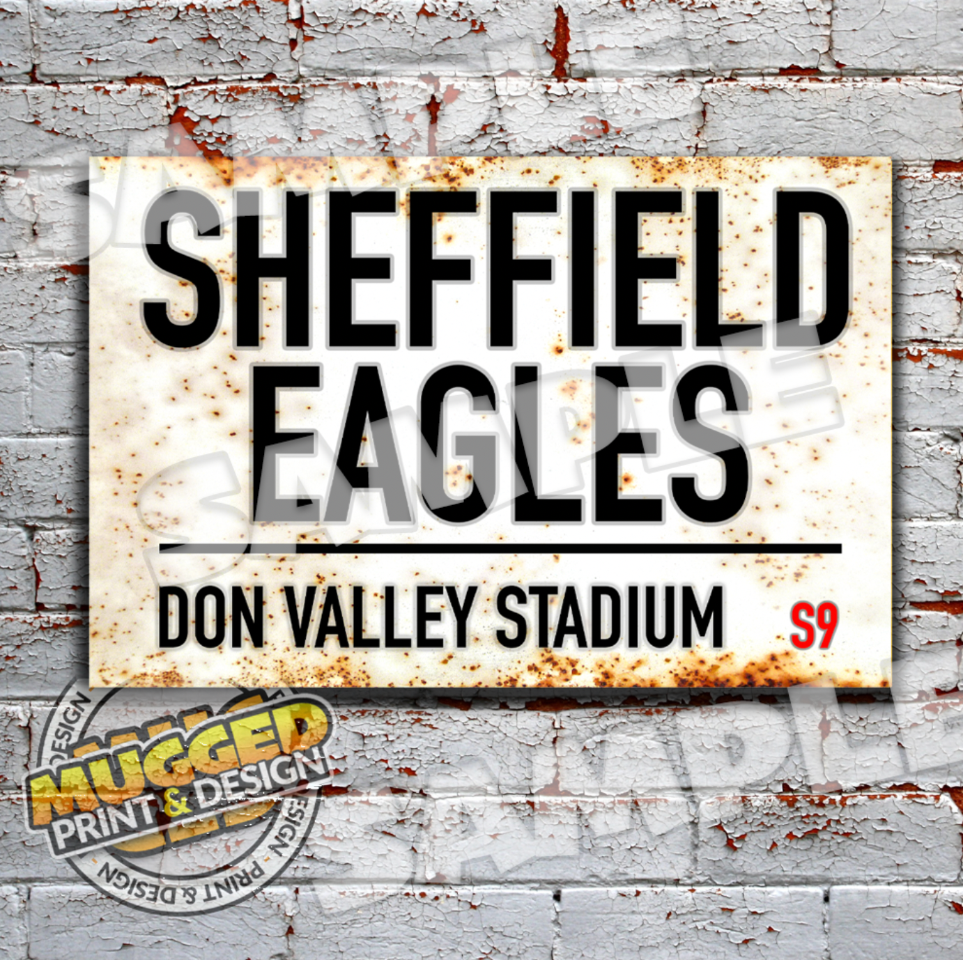 Don Valley Stadium - Sheffield Eagles RL Vintage Street Sign