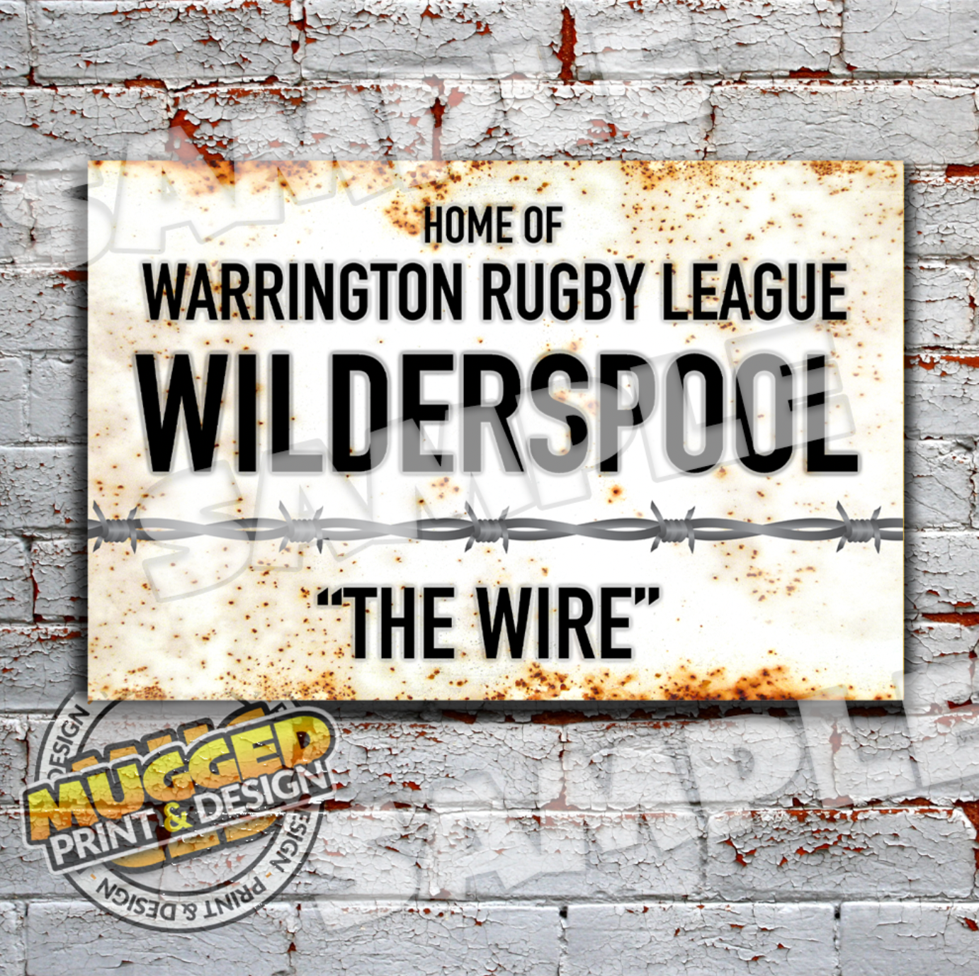 Wilderspool (Warrington Wolves) Vintage Street Sign