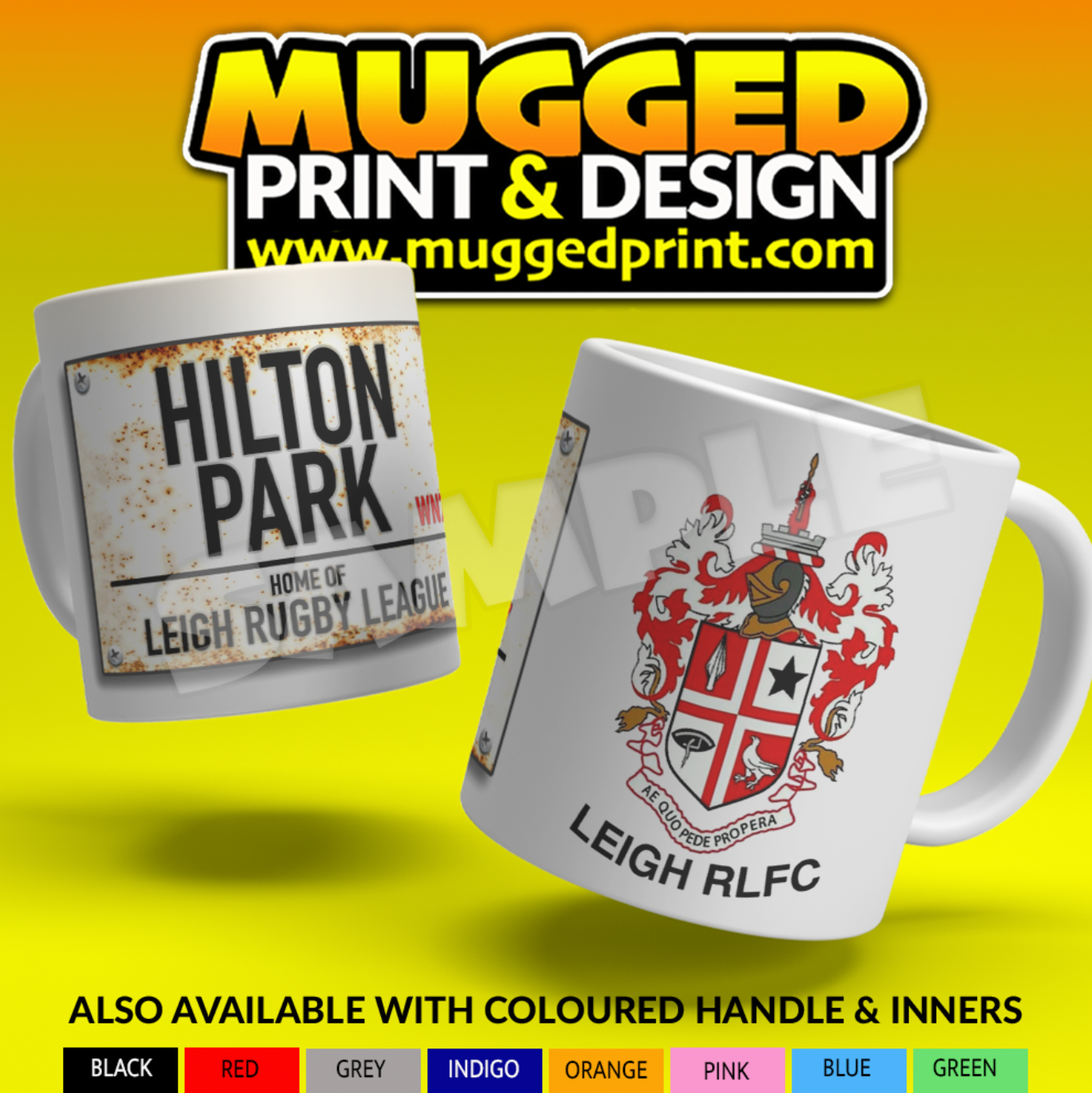 Leigh RLFC - Hilton Park Street Sign Mug
