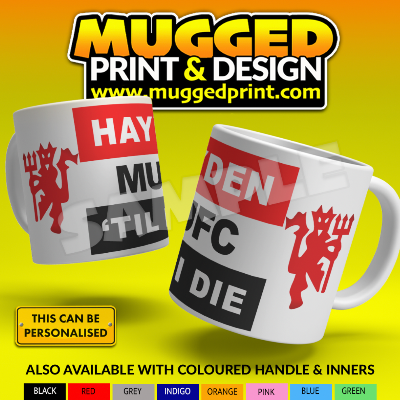 MUFC - Manchester Utd - MUFC 'Til I Die Mug *PERSONALISED*