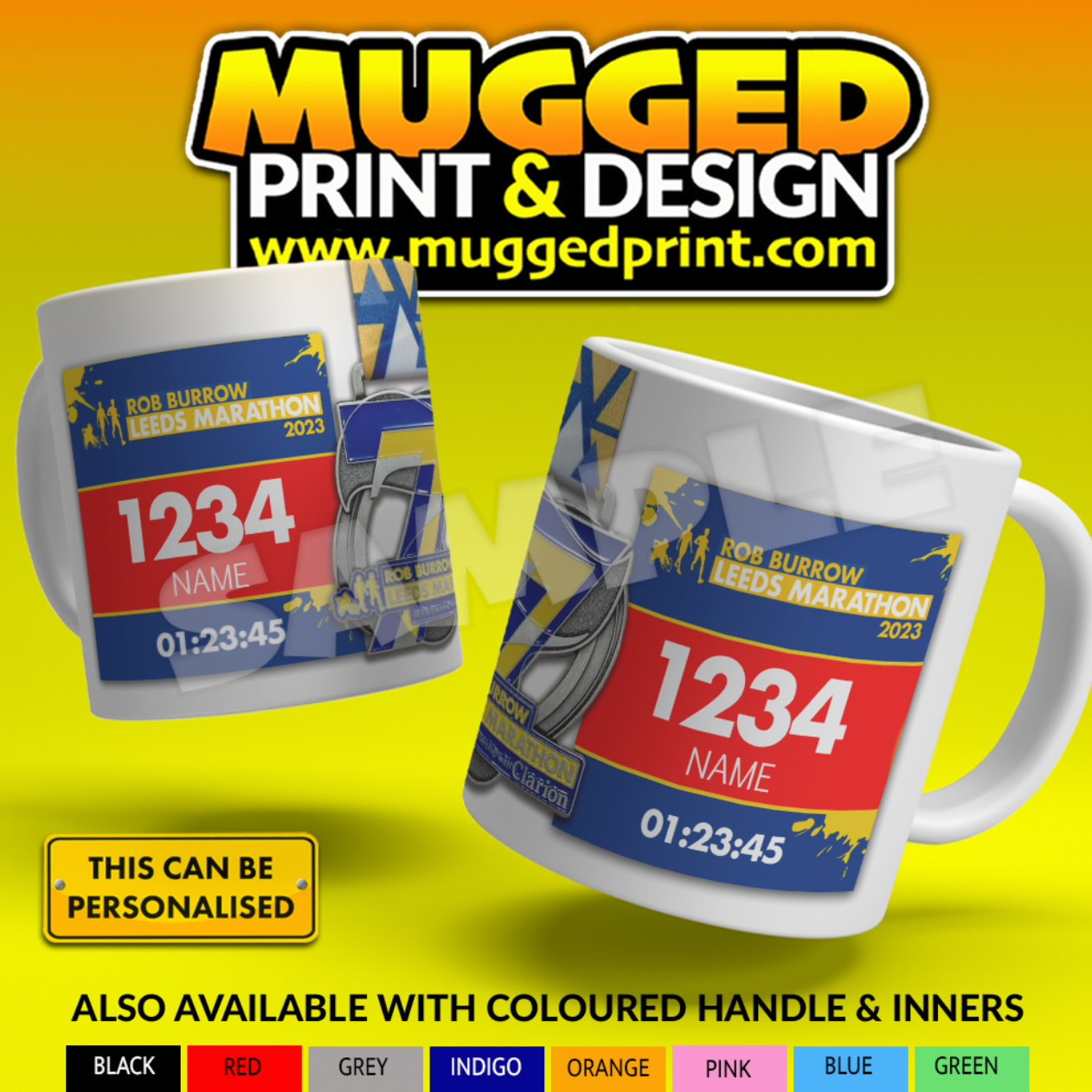 2023 Leeds Marathon Mug *PERSONALISED*