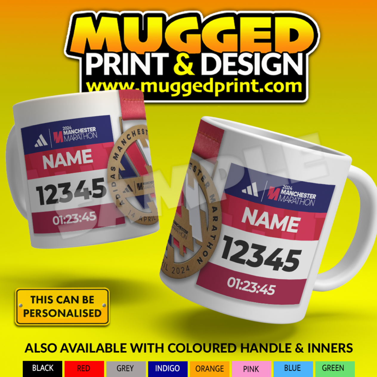 2024 Manchester Marathon Mug *PERSONALISED*