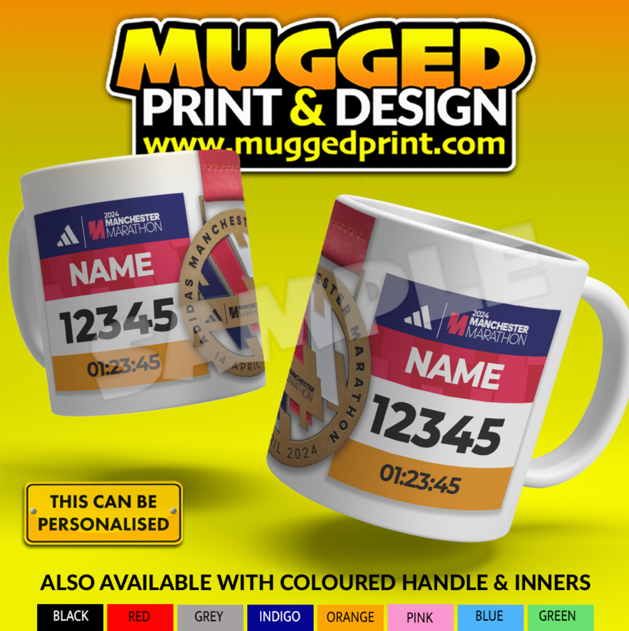 2024 Manchester Marathon Mug *PERSONALISED*