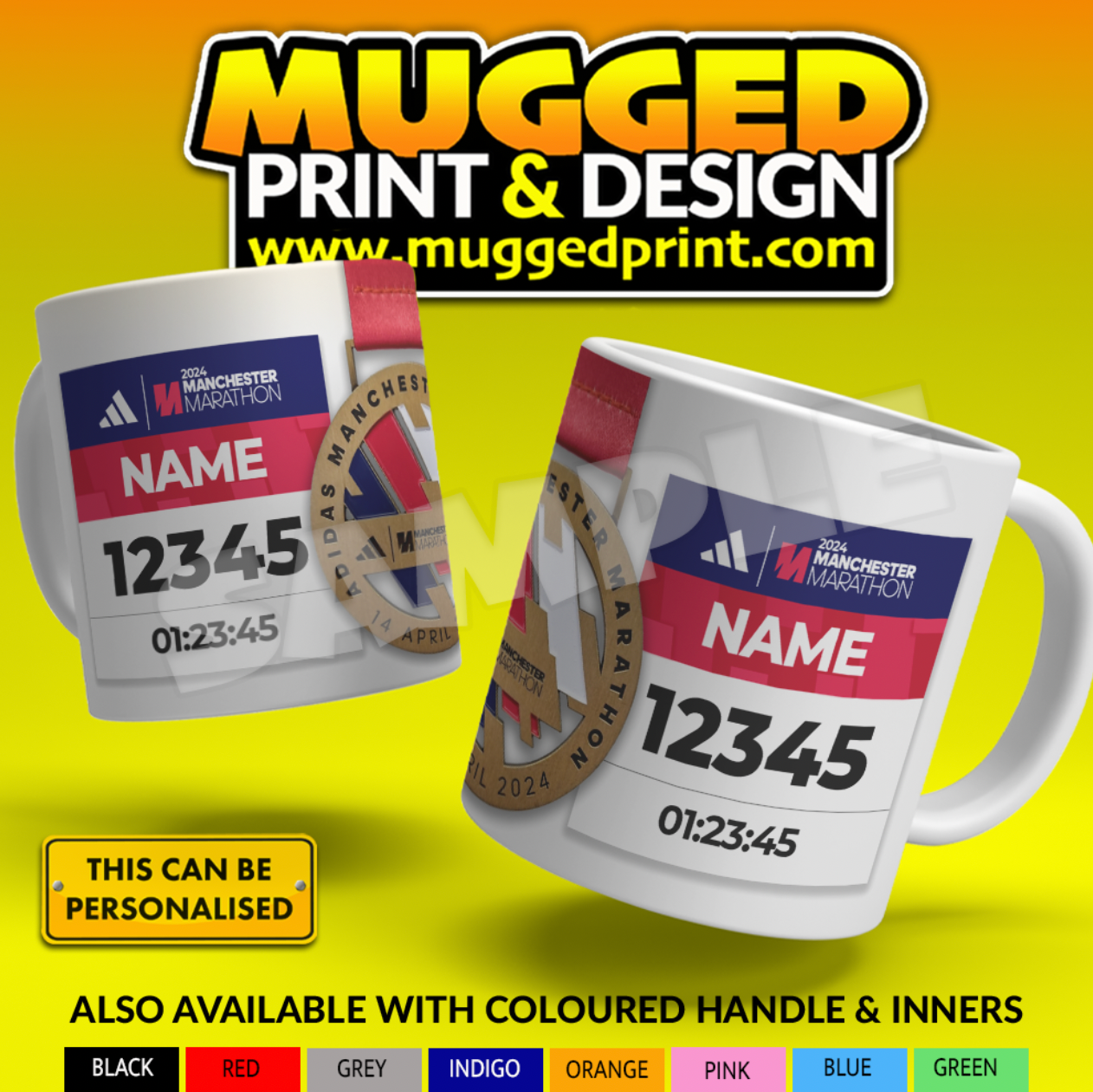 2024 Manchester Marathon Mug *PERSONALISED*
