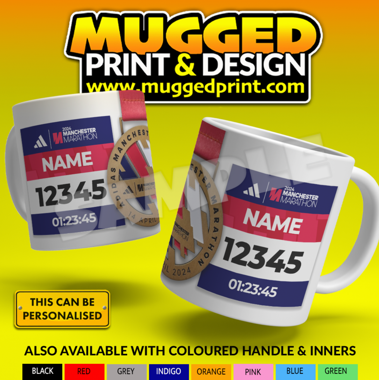 2024 Manchester Marathon Mug *PERSONALISED*