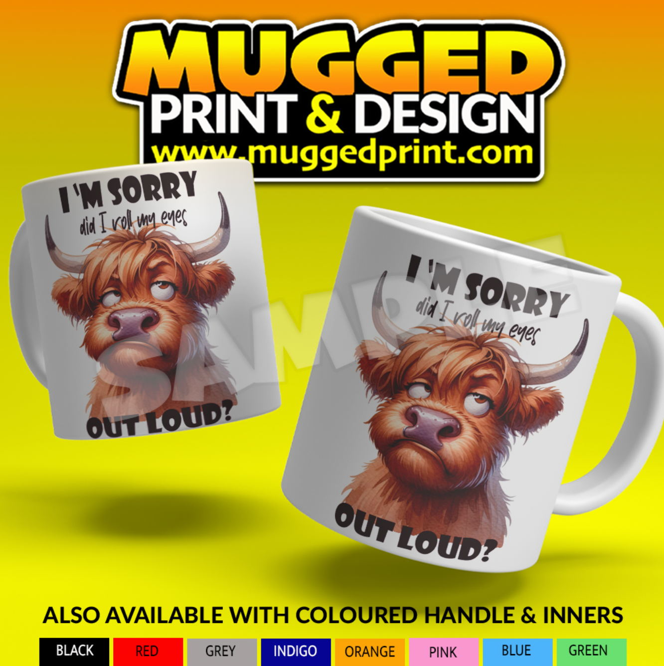 Highland Cow Eye Roll Mug