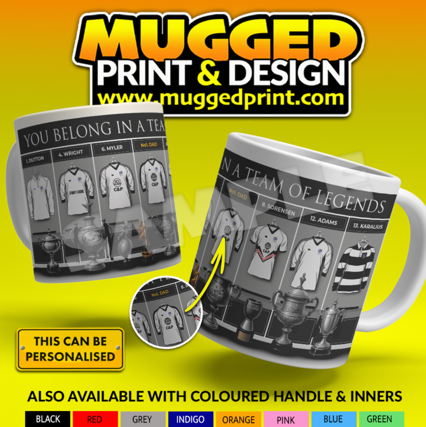 Widnes RLFC Legends Mug *PERSONALISED*