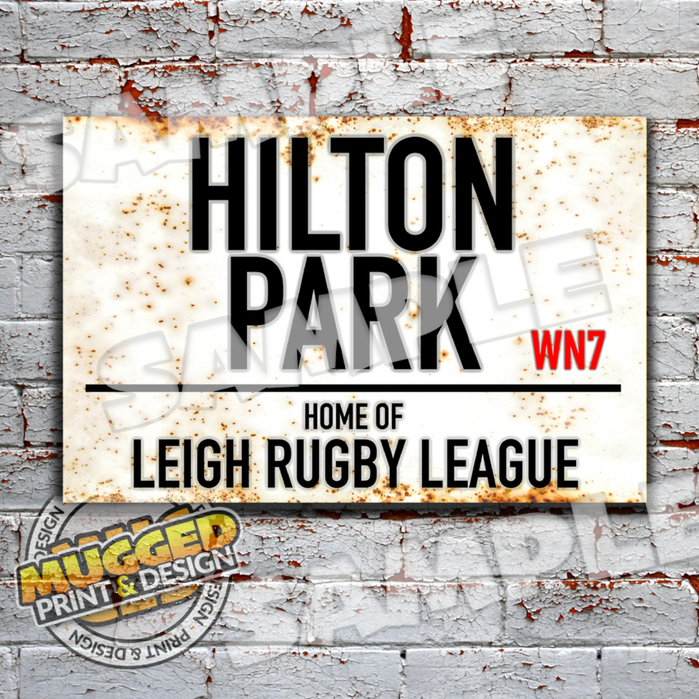 Hilton Park - Home of Leigh RL Vintage Street Sign