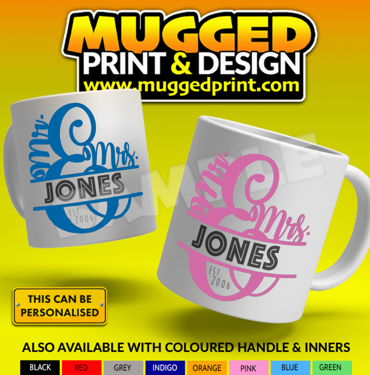 Mr & Mrs Mugs (A set of TWO)