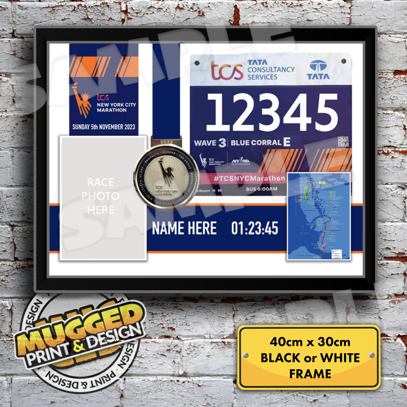 A3* Marathon Medal Prints *PERSONALISED*