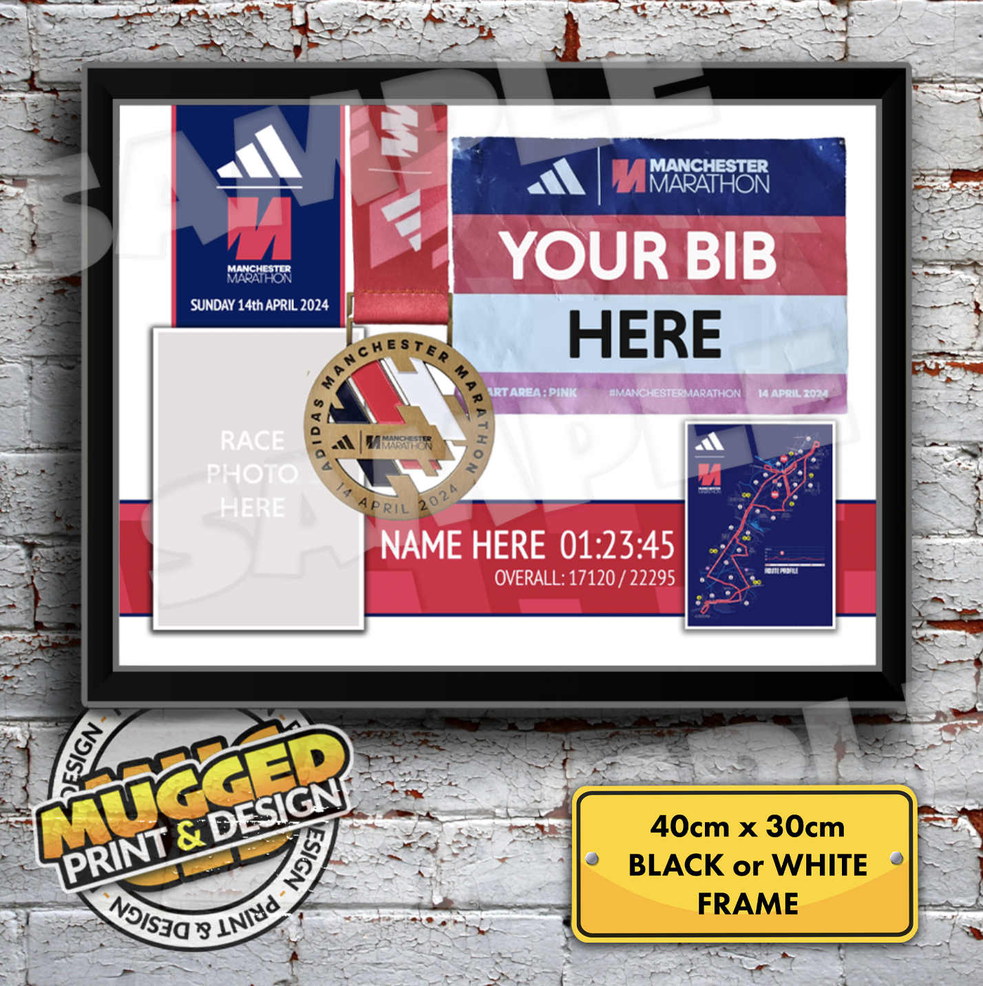 A3* Marathon Medal Prints *PERSONALISED*
