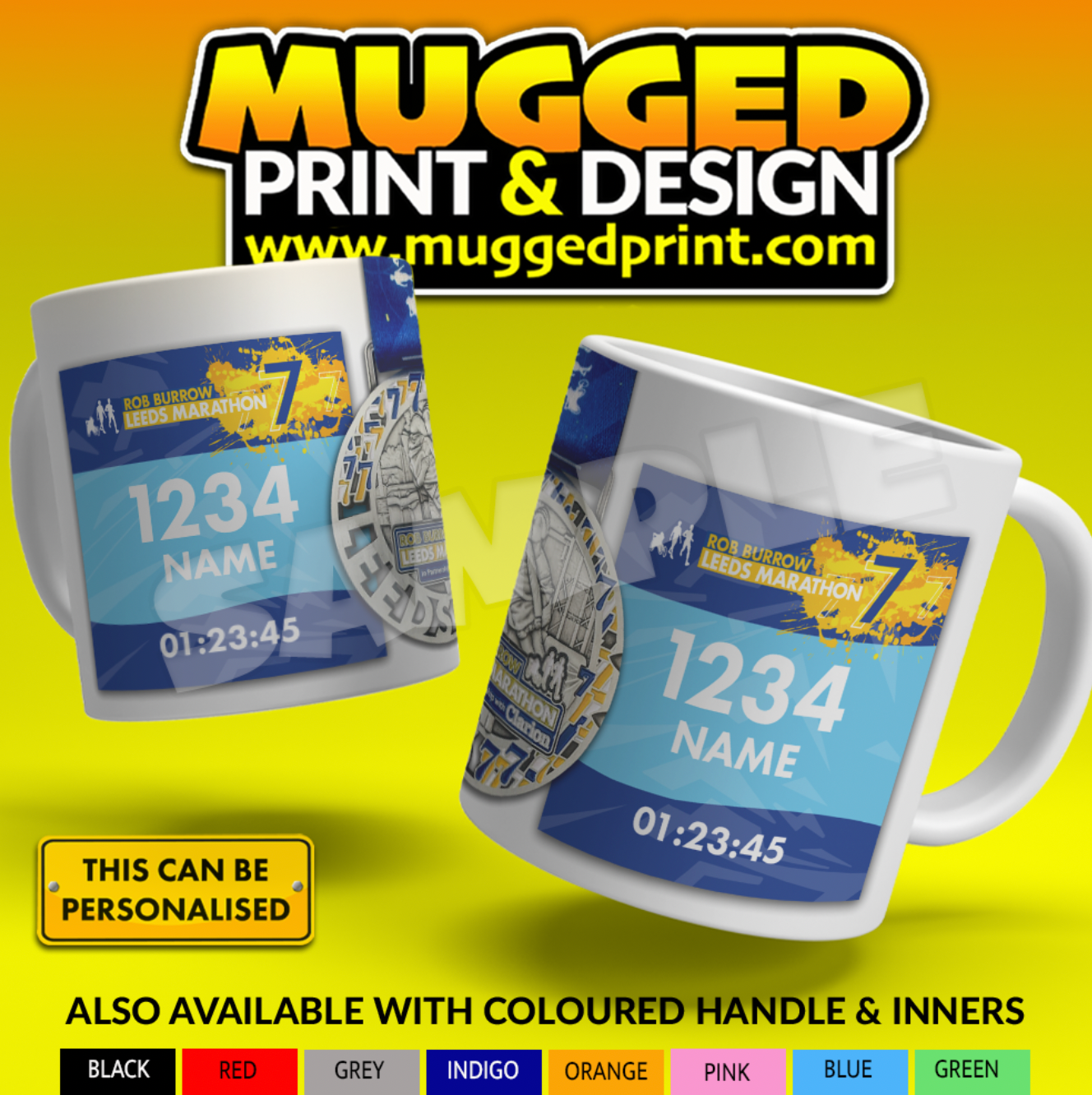 2025 Leeds Marathon Mug *PERSONALISED*