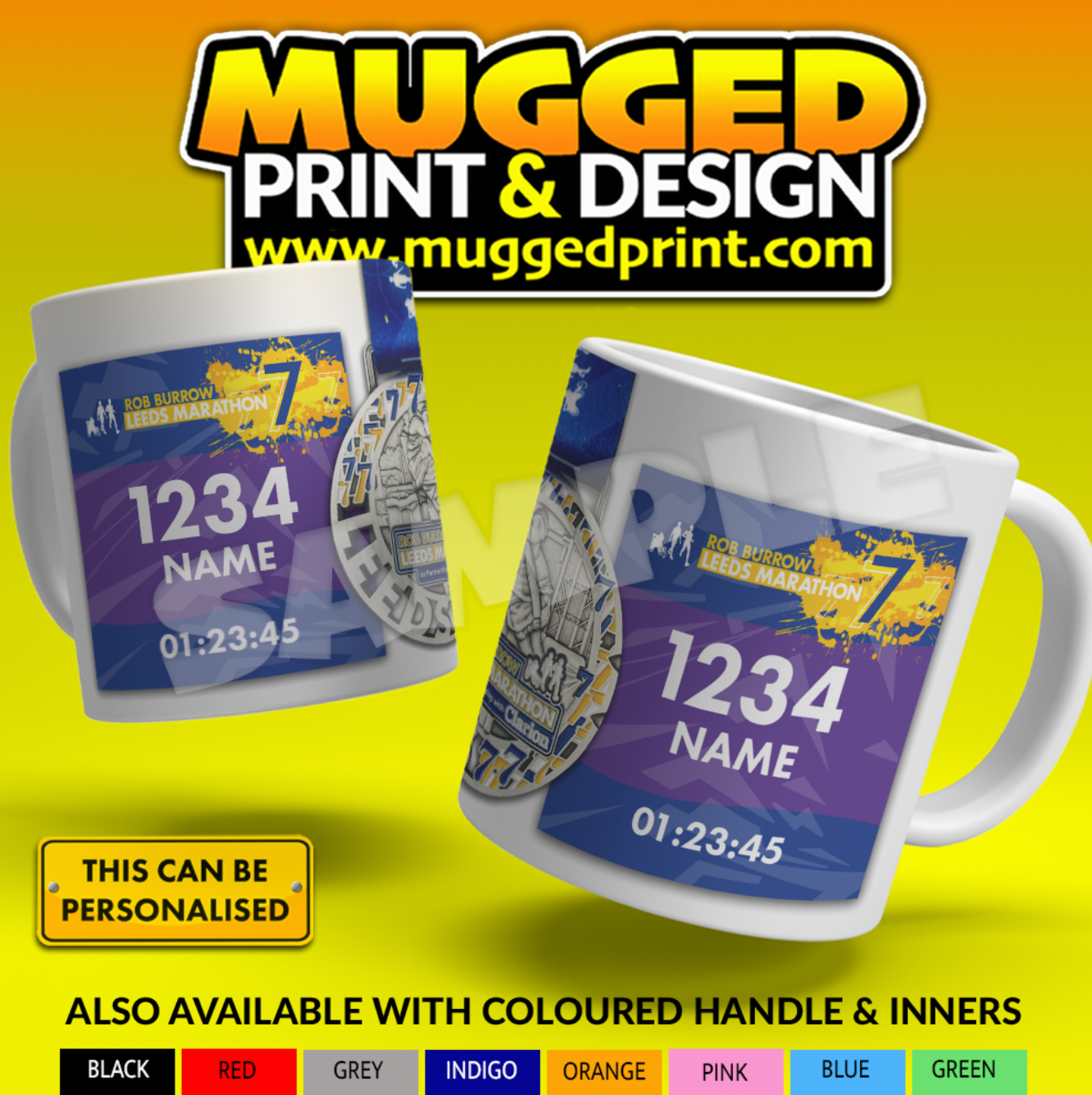 2025 Leeds Marathon Mug *PERSONALISED*