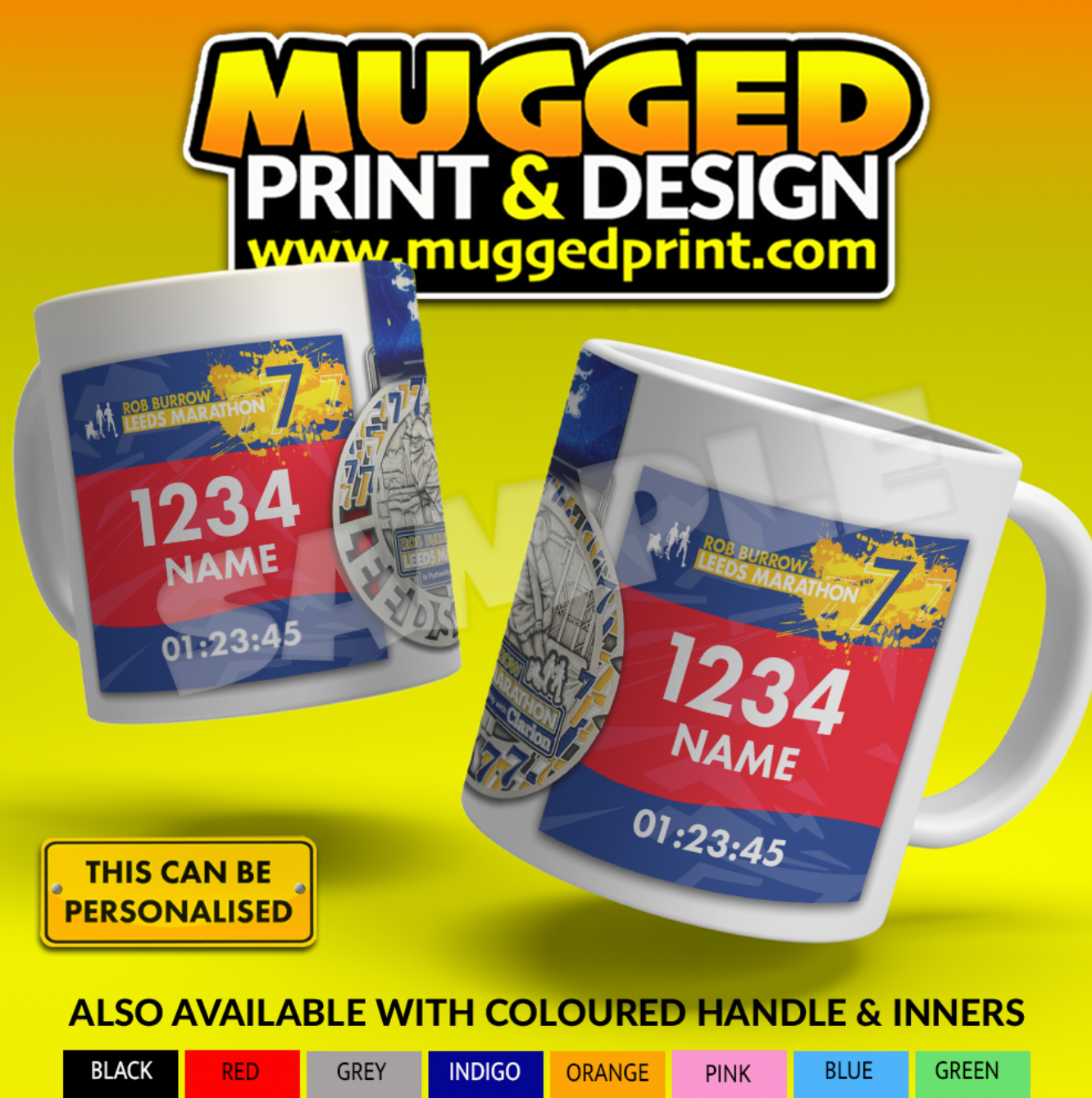 2025 Leeds Marathon Mug *PERSONALISED*