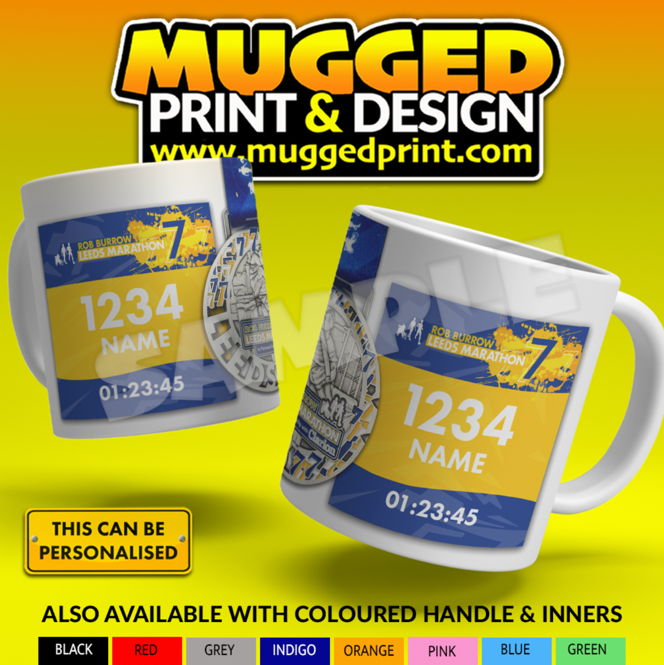 2025 Leeds Marathon Mug *PERSONALISED*