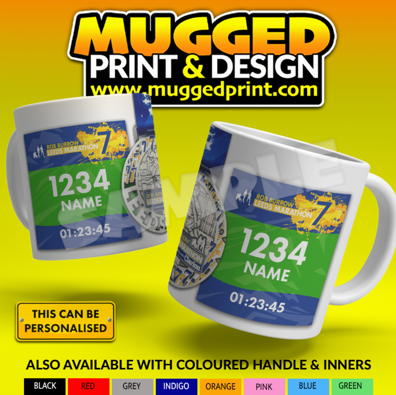 2025 Leeds Marathon Mug *PERSONALISED*