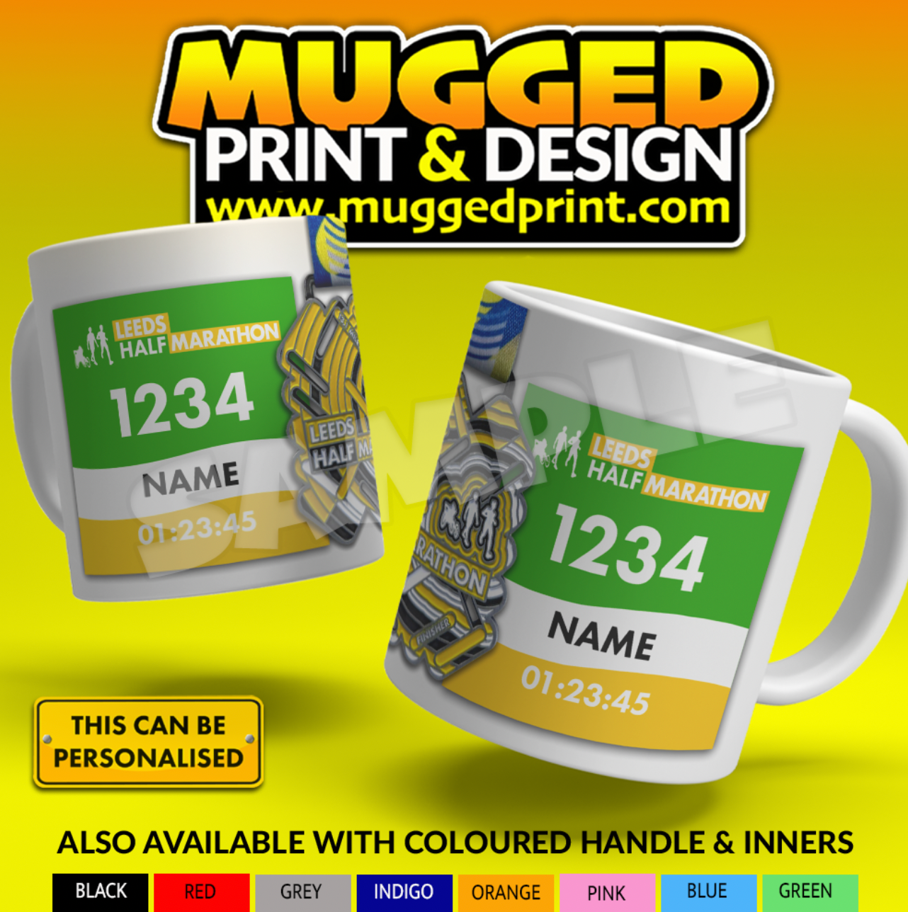 2025 Leeds HALF Marathon Mug *PERSONALISED*