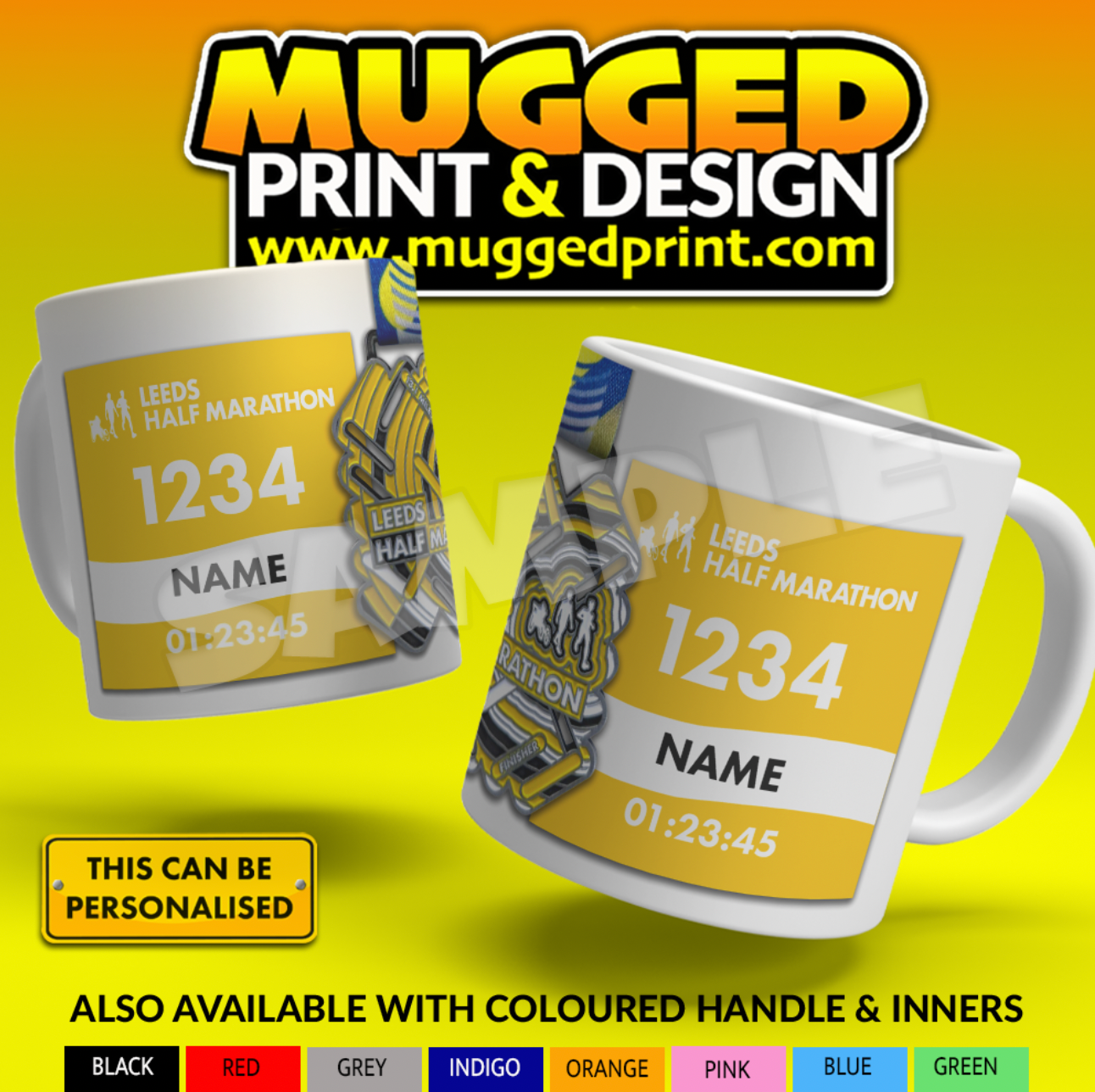 2025 Leeds HALF Marathon Mug *PERSONALISED*