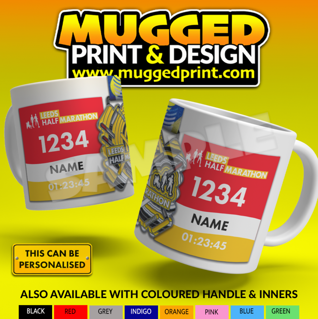 2025 Leeds HALF Marathon Mug *PERSONALISED*
