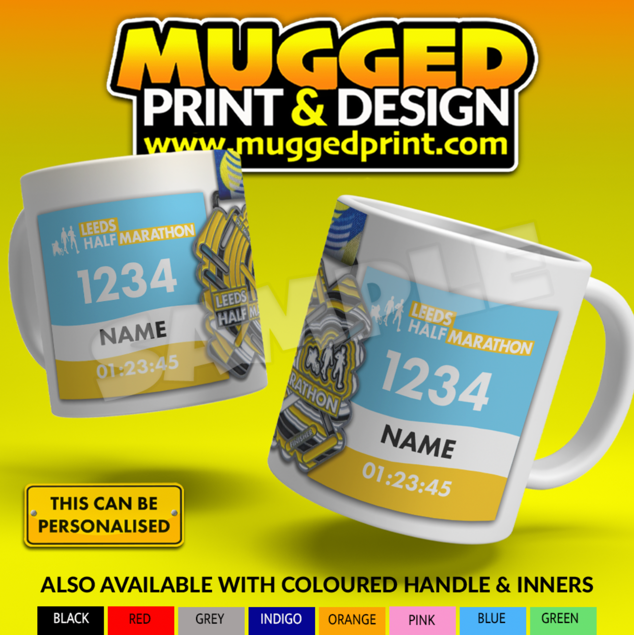 2025 Leeds HALF Marathon Mug *PERSONALISED*