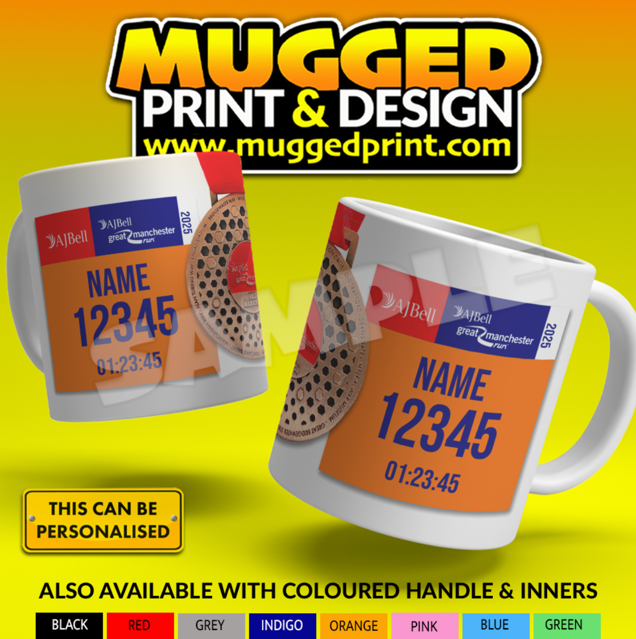 2025 Manchester Great Half Marathon Mug *PERSONALISED*