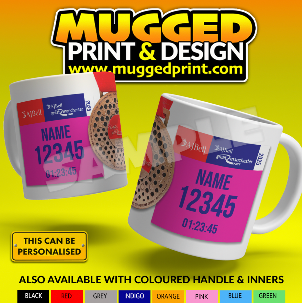 2025 Manchester Great Half Marathon Mug *PERSONALISED*
