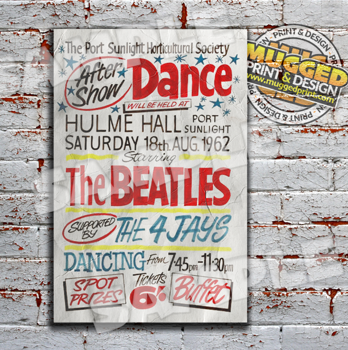 The Beatles at Port Sunlight 1962 Replica Sign