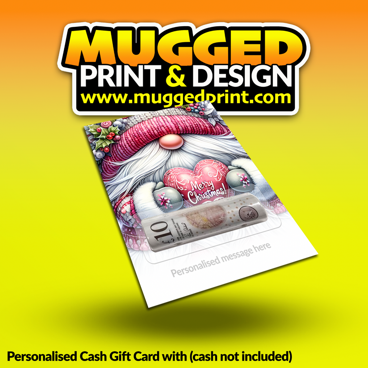 Xmas Cash Gift Card *PERSONALISED*