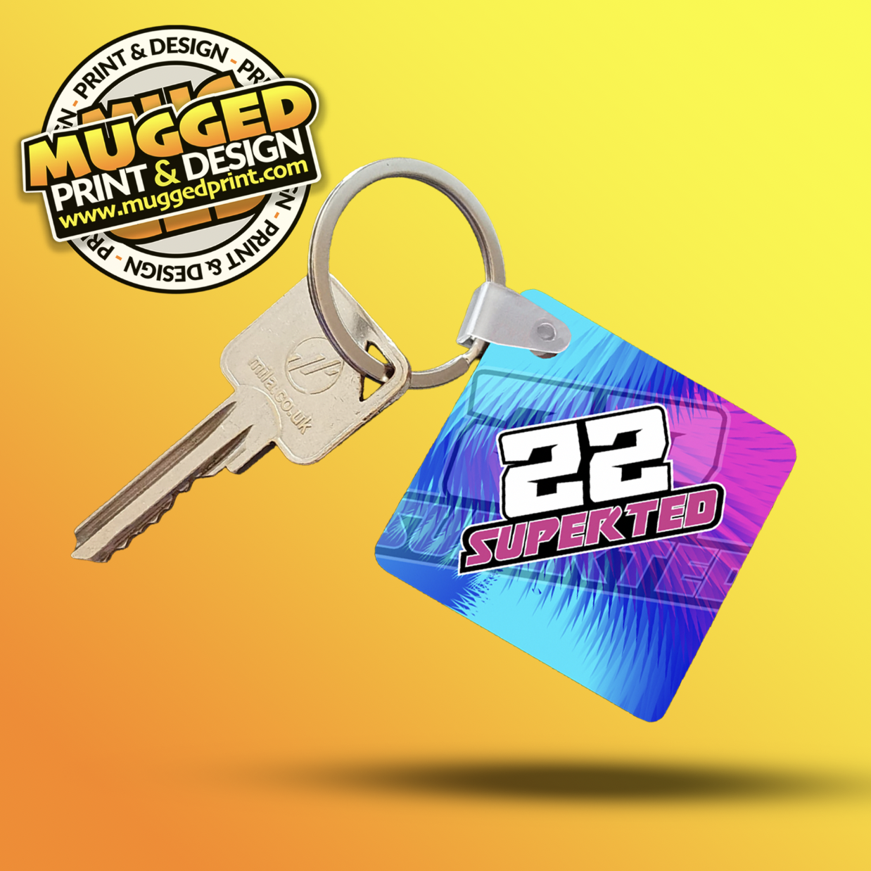 ST22 MDF Double Sided Keyring
