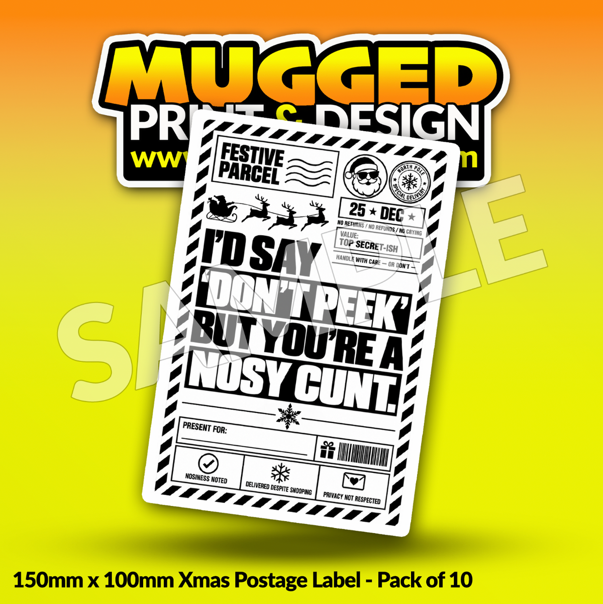 RUDE Xmas Labels (Pack of 10)